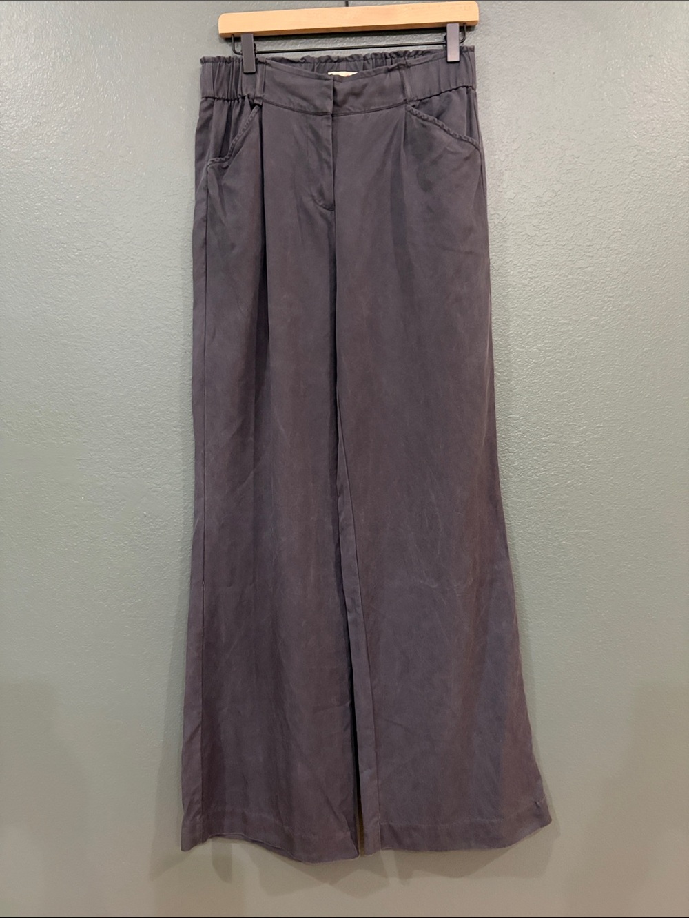 Marine Layer Wide-Leg Women's Pants Gray Medium - Zipper close